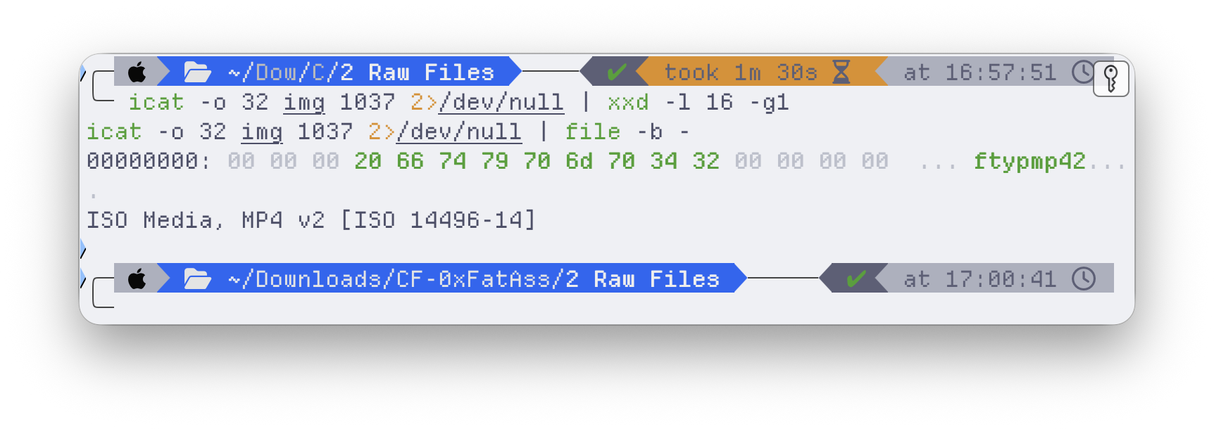 An .mp3 file whose magic bytes reveal it is an MP4 video